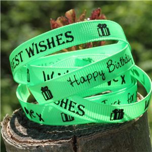 Sentiment Birthday Ribbon - Acid Green